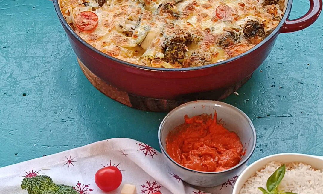 One-Pot Brokkoli-Käse-Hähnchen mit Reis